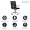 Flash Furniture Black Leather Rose Gold Frame Mid-Back Chair GO-2286M-BK-RSGLD-GG - alternate 4